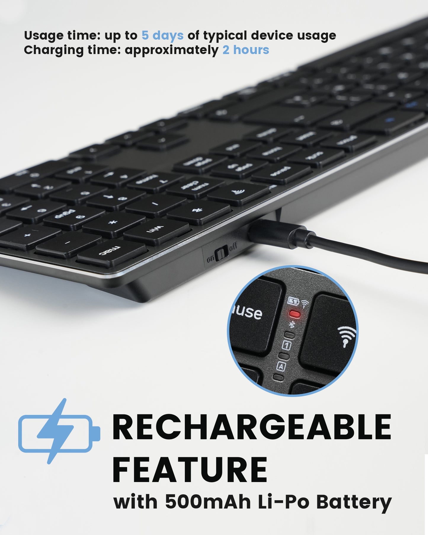 PERIBOARD-817 Wireless Multi Device Keyboard