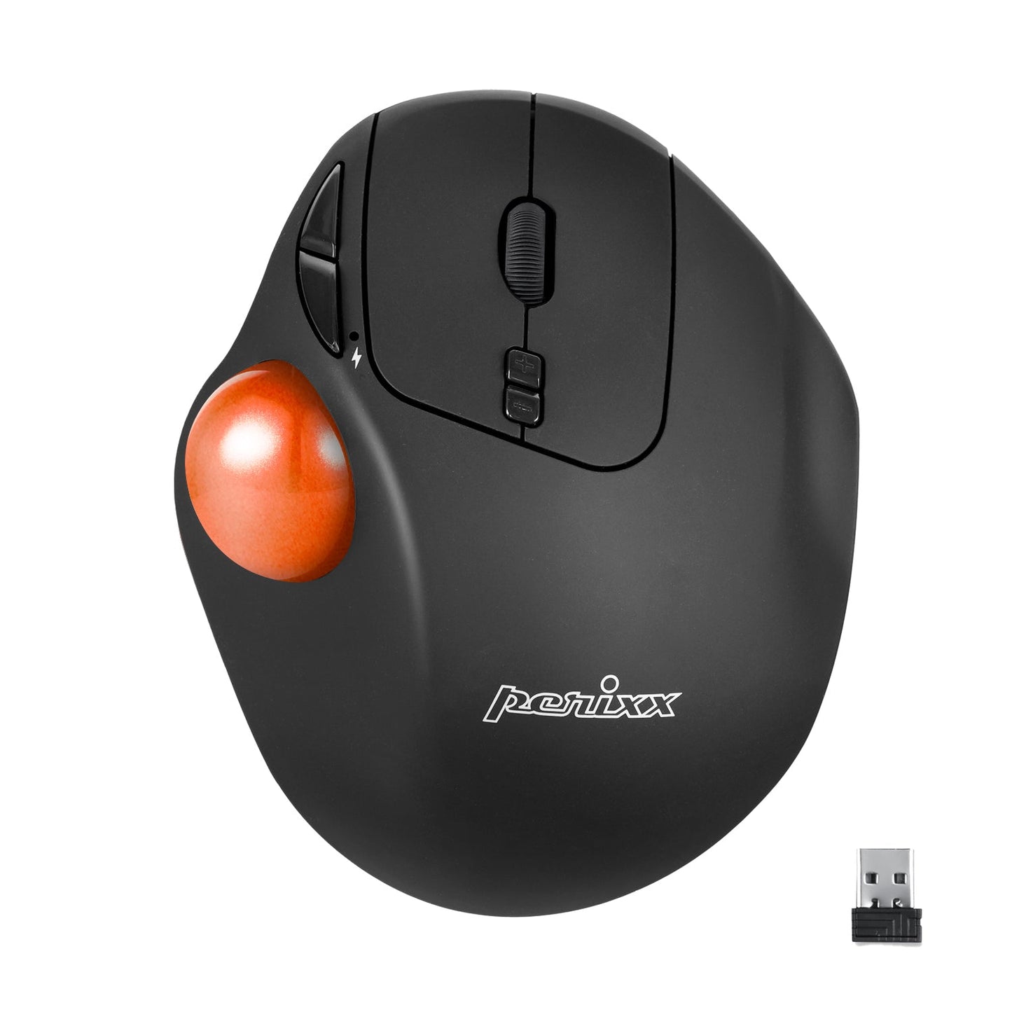 PERIMICE-717 Wireless Ergonomic Vertical Trackball Mouse with Pointing Feature - 5 Programmable Buttons