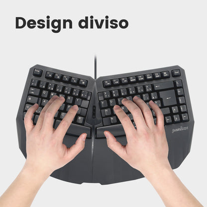 PERIDUO - 413 Wired USB Ergonomic Compact Split Keyboard and Vertical Mouse - Perixx Europe