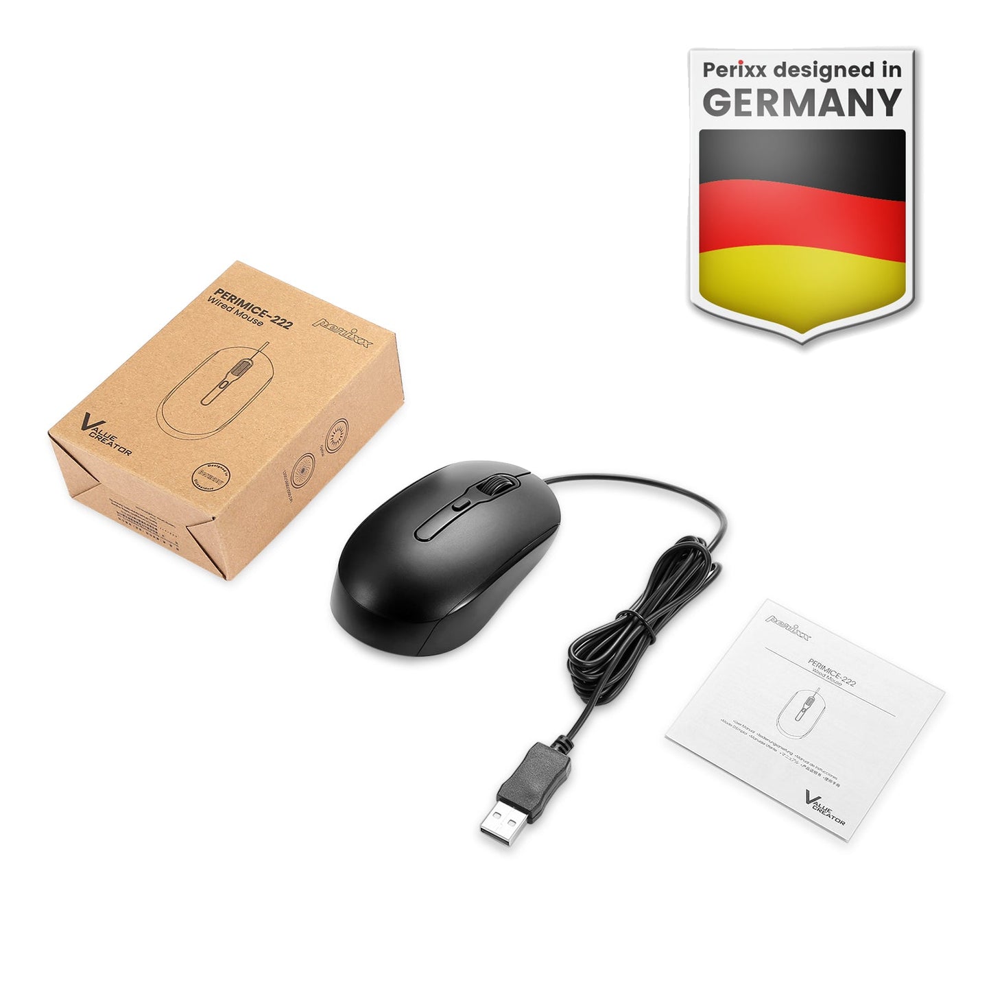 PERIMICE-222 Wired USB Optical Mouse