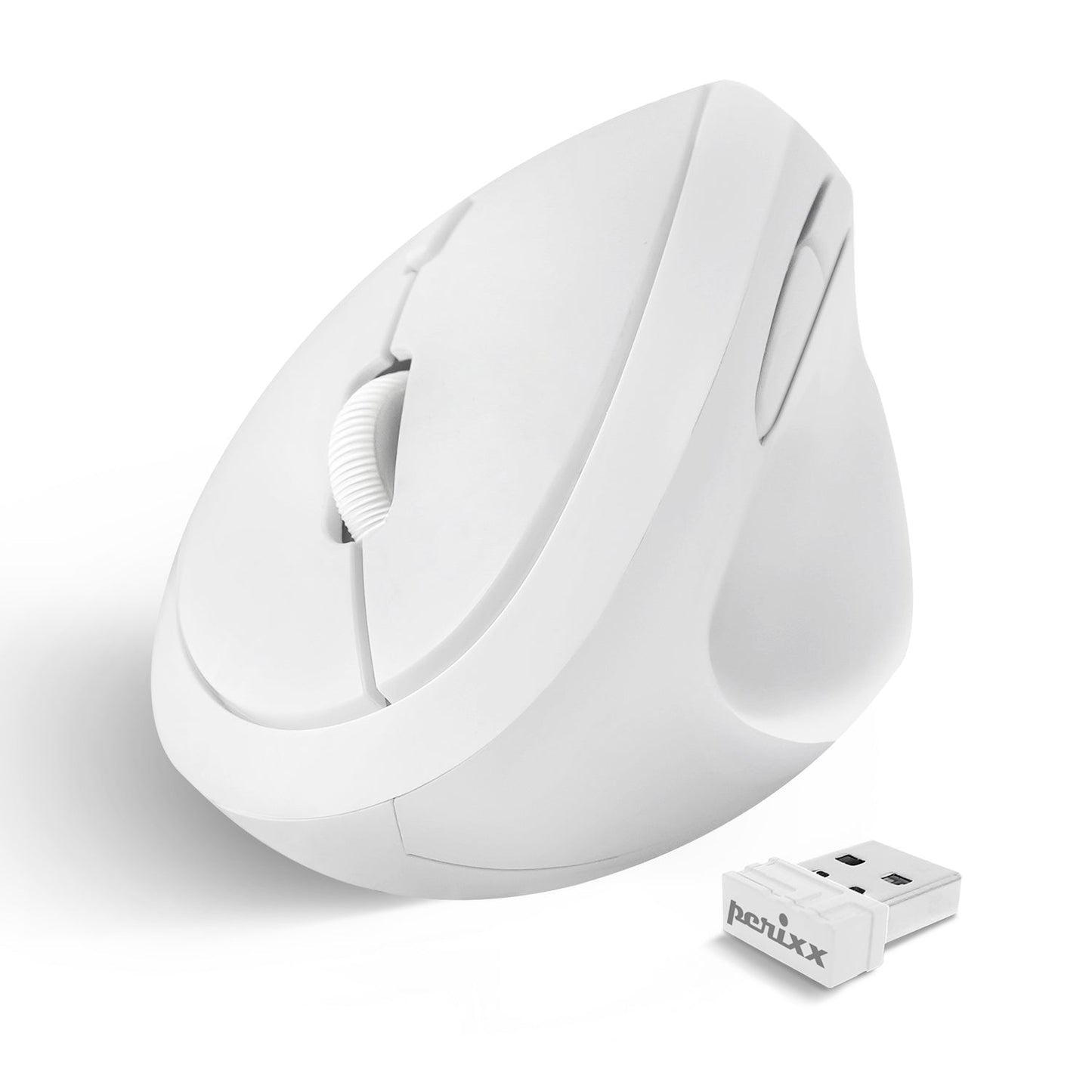 PERIMICE-719 Wireless Ergonomic Vertical Mouse with Silent Click and Small Design