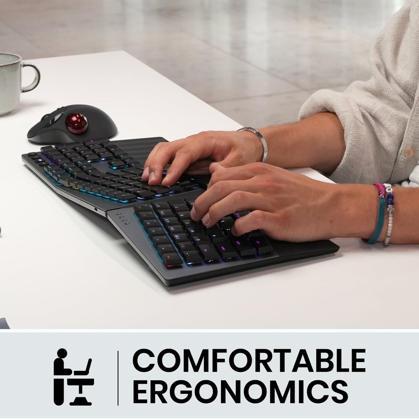 ERGO Mechanical Wireless Keyboard - PERIBOARD-835 Full-Size - Perixx Europe