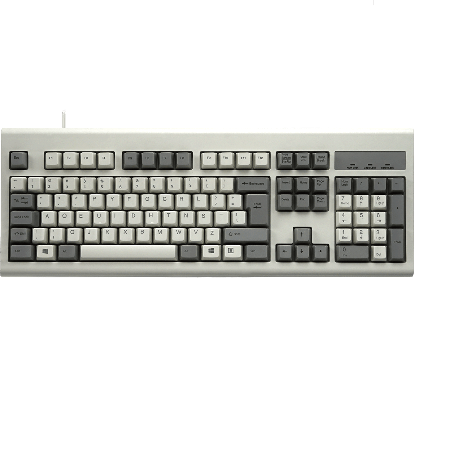 PERIBOARD-106 M - Wired Retro Vintage Grey/White Standard Keyboard - Perixx Europe