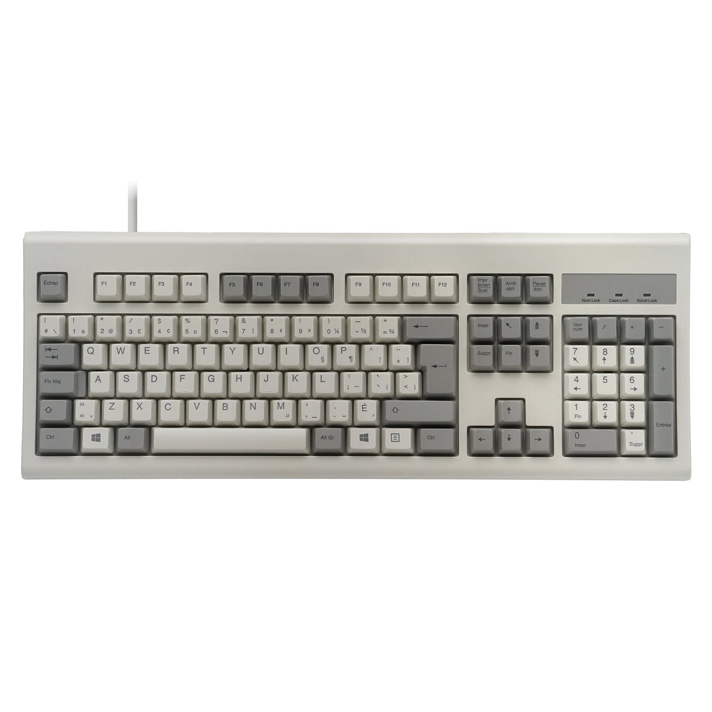 PERIBOARD-106 M - Wired Retro Vintage Grey/White Standard Keyboard - Perixx Europe