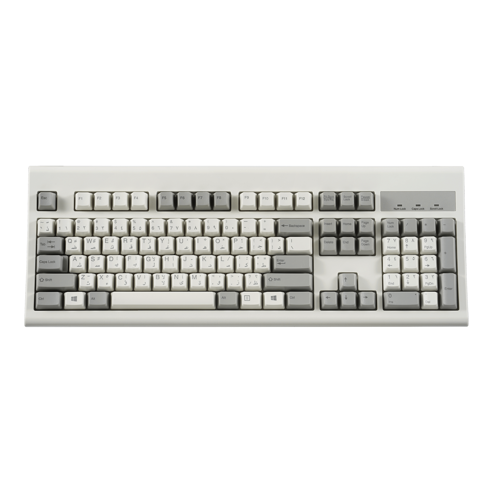 PERIBOARD-106 M - Wired Retro Vintage Grey/White Standard Keyboard - Perixx Europe