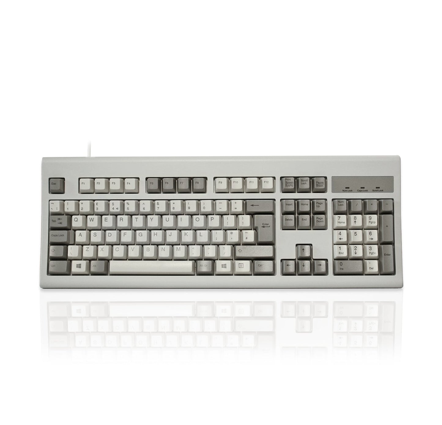 PERIBOARD-106 M - Wired Retro Vintage Grey/White Standard Keyboard - Perixx Europe