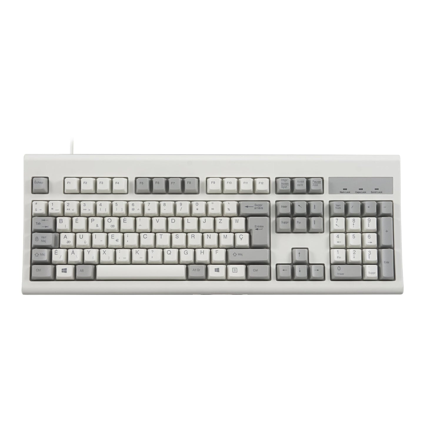 PERIBOARD-106 M - Wired Retro Vintage Grey/White Standard Keyboard - Perixx Europe