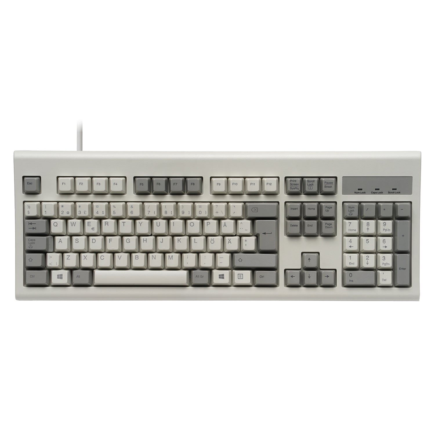 PERIBOARD-106 M - Wired Retro Vintage Grey/White Standard Keyboard - Perixx Europe