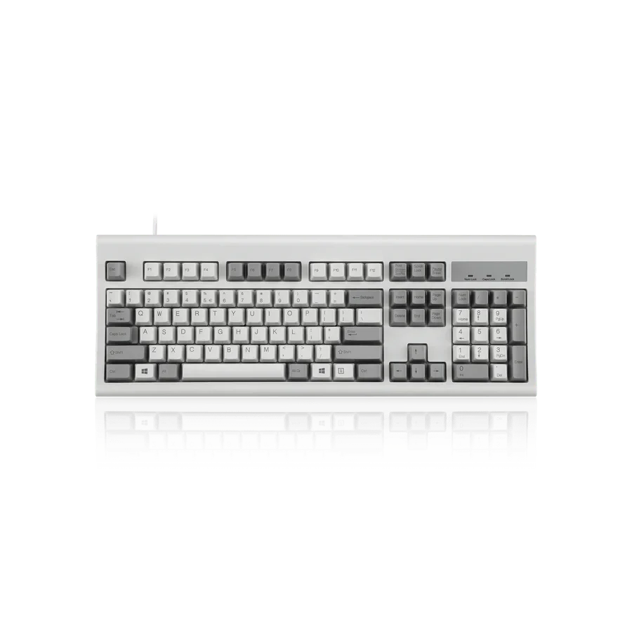 PERIBOARD-106 M - Wired Retro Vintage Grey/White Standard Keyboard - Perixx Europe