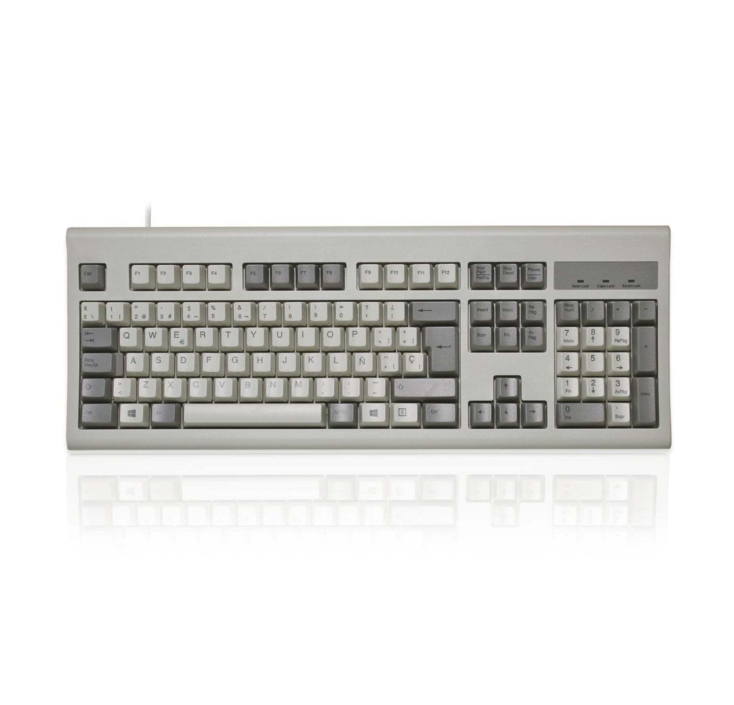 PERIBOARD-106 M - Wired Retro Vintage Grey/White Standard Keyboard - Perixx Europe