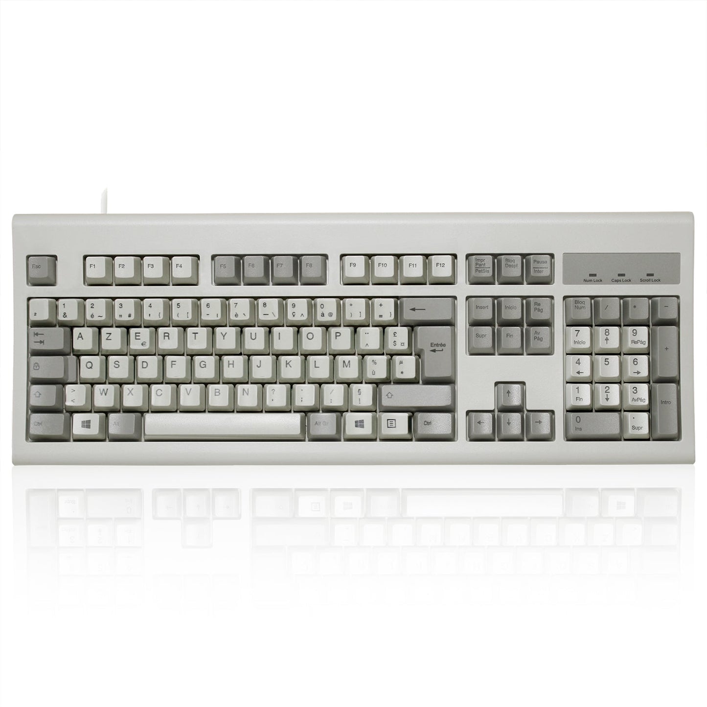 PERIBOARD-106 M - Wired Retro Vintage Grey/White Standard Keyboard - Perixx Europe