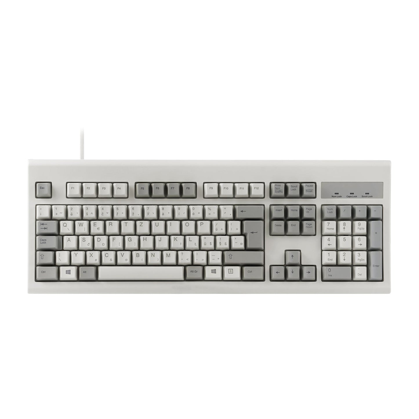 PERIBOARD-106 M - Wired Retro Vintage Grey/White Standard Keyboard - Perixx Europe