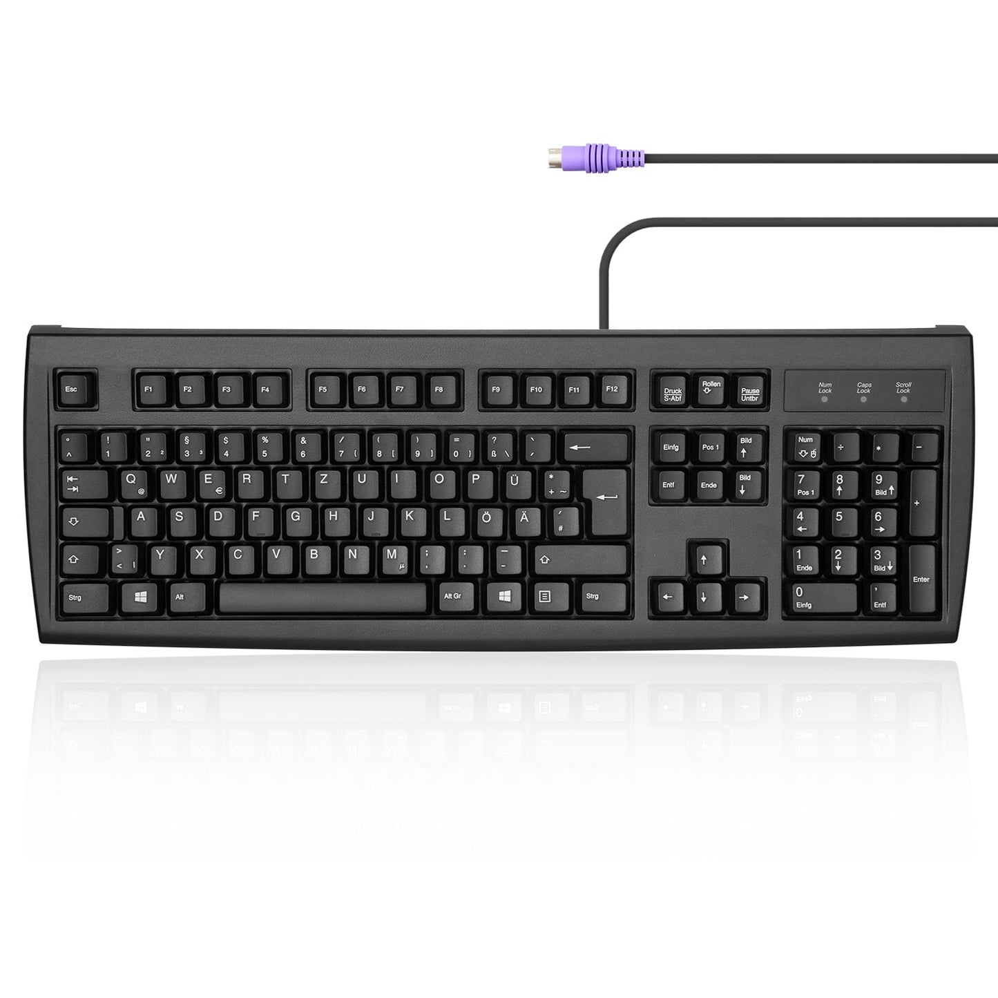 PERIBOARD-107 - PS/2 Black Standard Keyboard - Perixx Europe