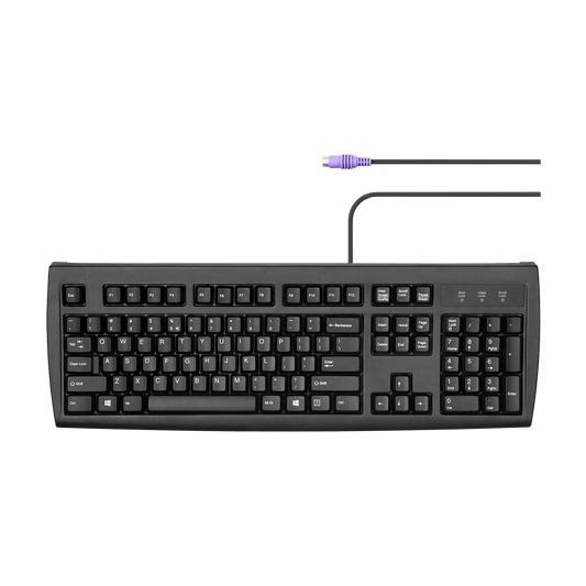 PERIBOARD-107 - PS/2 Black Standard Keyboard - Perixx Europe