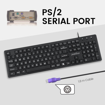 PERIBOARD - 117 Wired Standard Keyboard with Large Print Letters - Perixx Europe