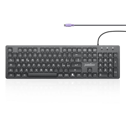 PERIBOARD - 117 Wired Standard Keyboard with Large Print Letters - Perixx Europe