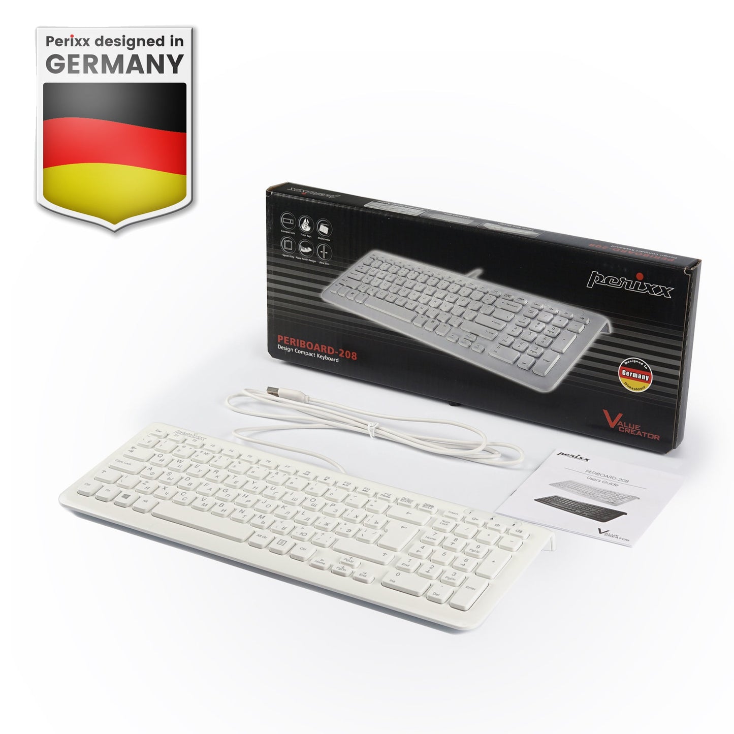 PERIBOARD - 208 Wired Compact Chiclet Keys Keyboard - Perixx Europe