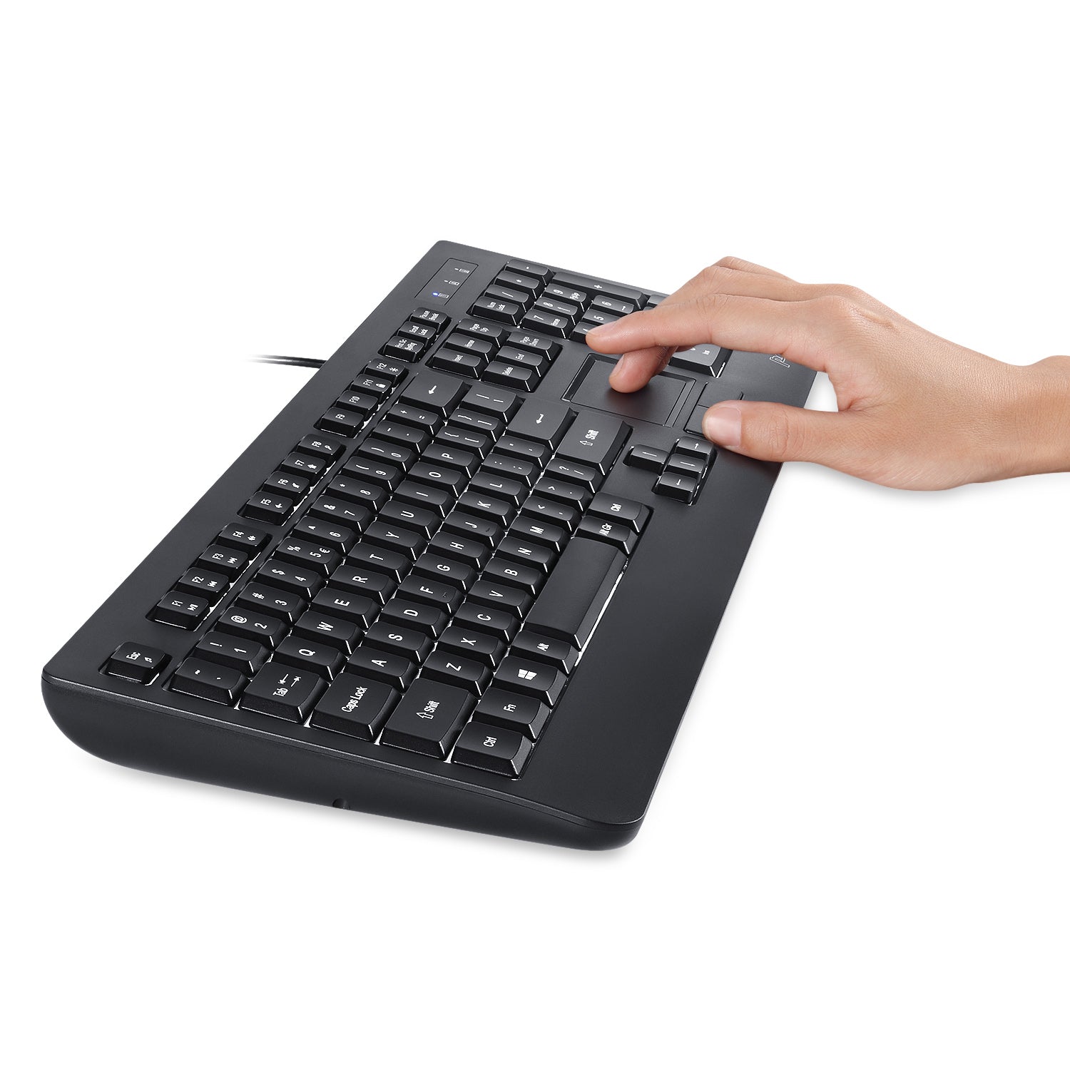 PERIBOARD-313 - Wired Backlit Touchpad Keyboard Extra USB Ports (US QWERTY Layout) - Perixx Europe