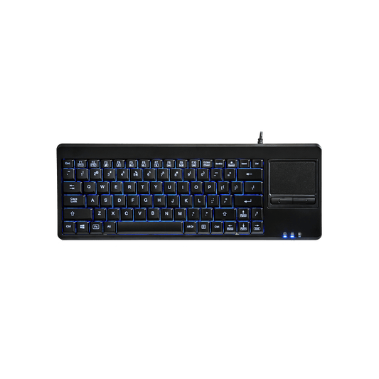 PERIBOARD-315 - Wired Backlit Touchpad Compact Keyboard 75% Extra USB Ports - Perixx Europe