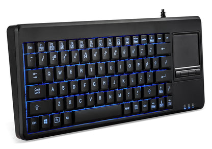 PERIBOARD-315 - Wired Backlit Touchpad Compact Keyboard 75% Extra USB Ports - Perixx Europe