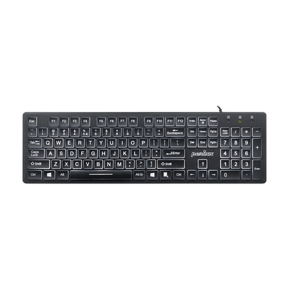 PERIBOARD-317 - Wired Backlit Standard Keyboard with Large Print Letters - Perixx Europe