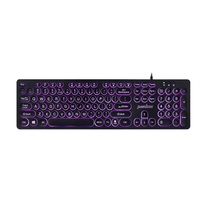 PERIBOARD-317R - Wired Backlit Standard Keyboard with Rounded Keys - Perixx Europe