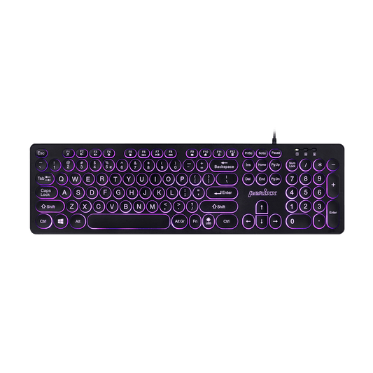 PERIBOARD-317R - Wired Backlit Standard Keyboard with Rounded Keys - Perixx Europe