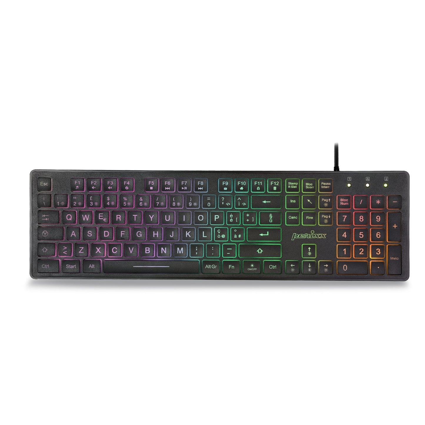 PERIBOARD - 317RGB Wired Backlit USB Keyboard - Perixx Europe