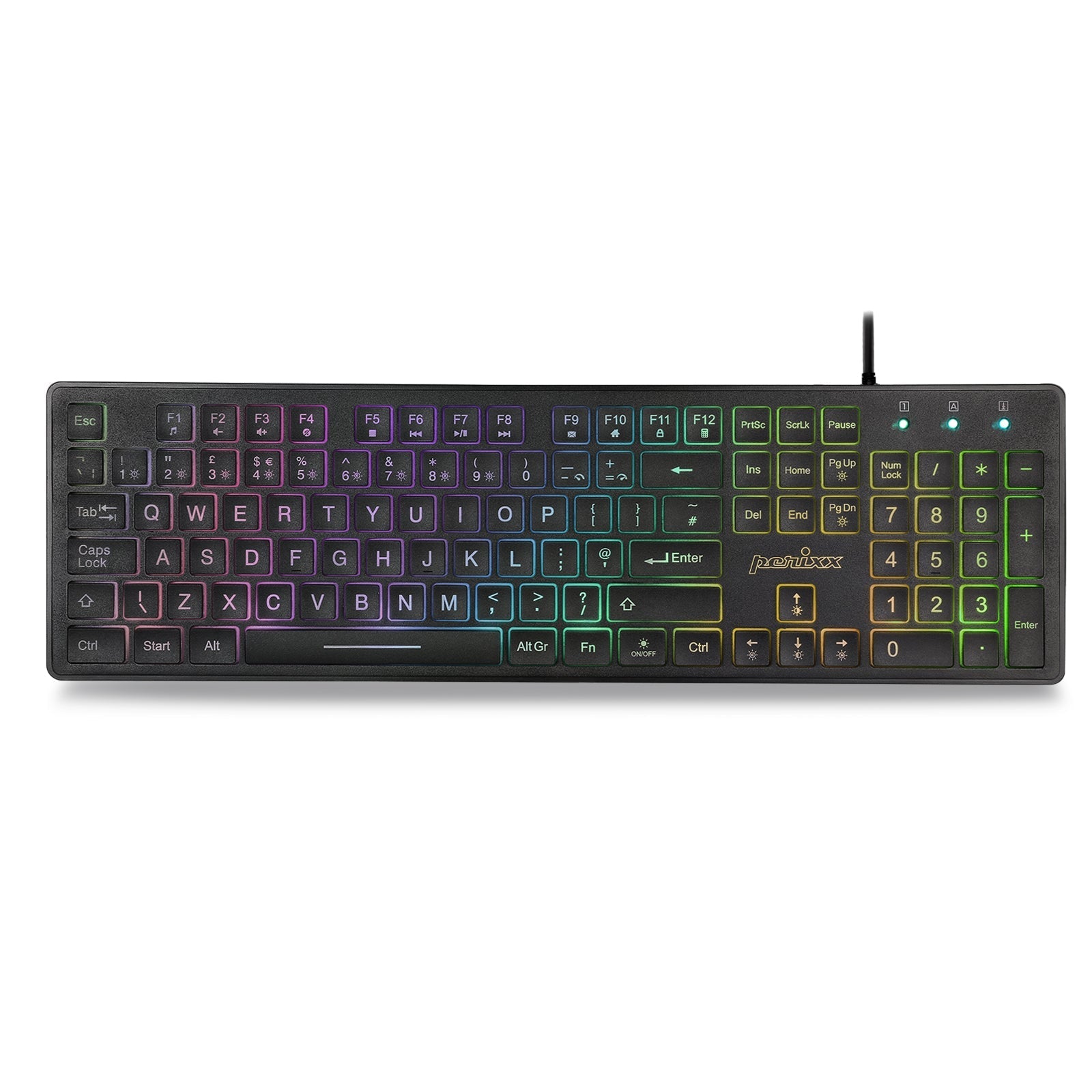 PERIBOARD - 317RGB Wired Backlit USB Keyboard - Perixx Europe