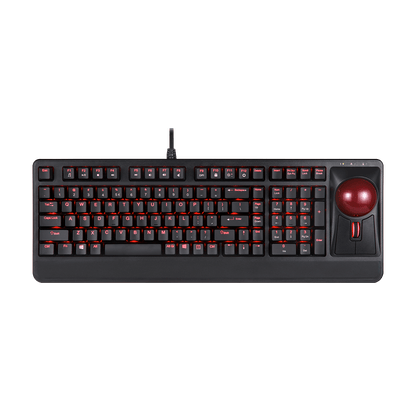 PERIBOARD-322 - Wired Backlit Trackball Keyboard (75% + Numpad) Extra USB Ports - Perixx Europe