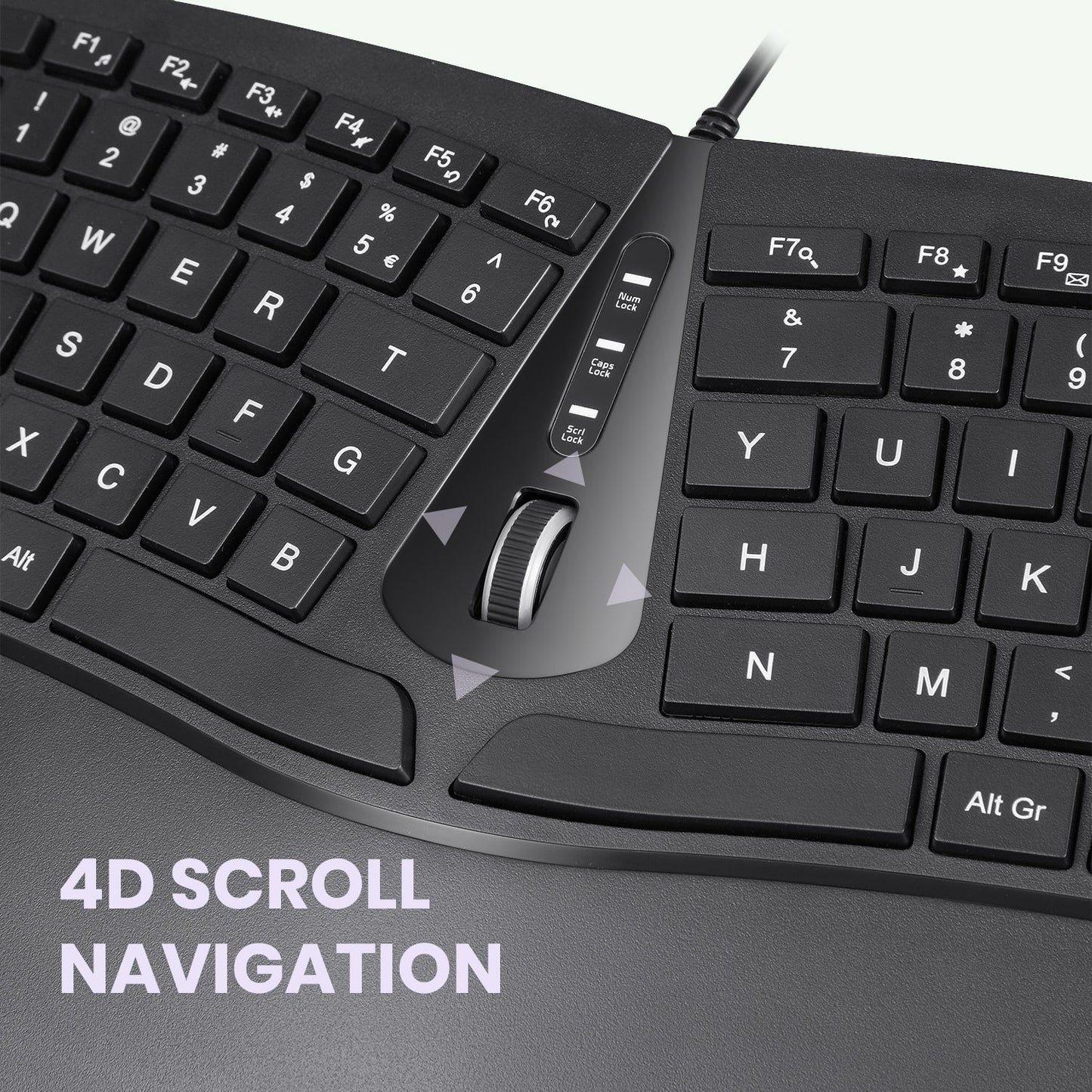 PERIBOARD-330 - Wired Backlit Ergonomic Keyboard with Adjustable Palm Rest - Perixx Europe