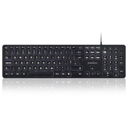 PERIBOARD-331 - Wired Backlit Scissor Keyboard with Large Print Letters - Perixx Europe