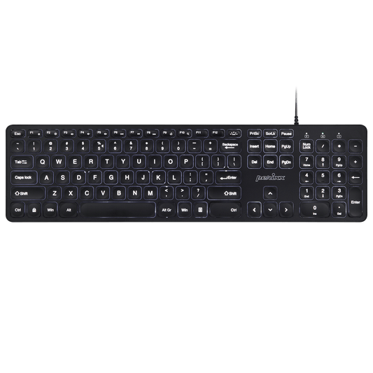 PERIBOARD-331 - Wired Backlit Scissor Keyboard with Large Print Letters - Perixx Europe