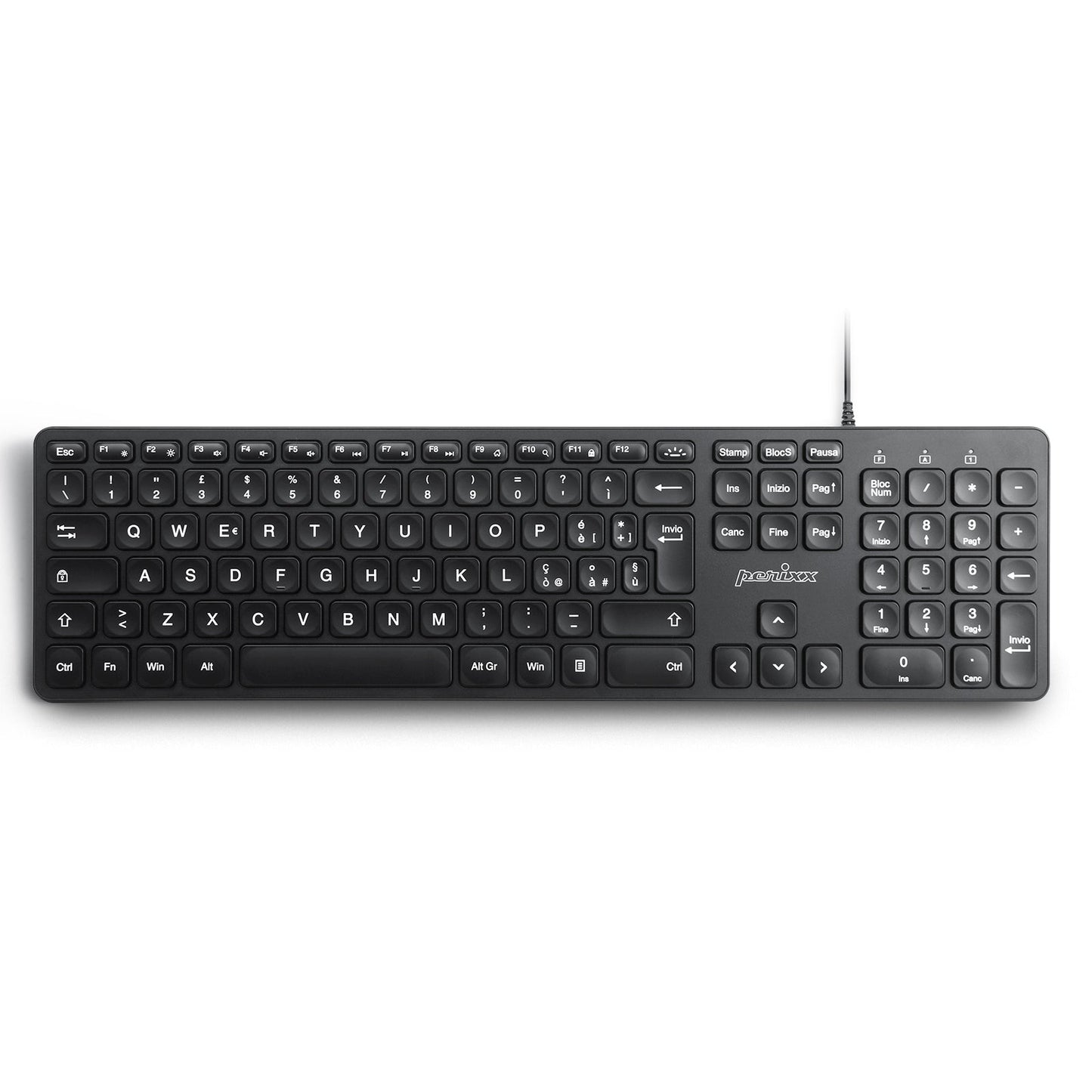 PERIBOARD-331 - Wired Backlit Scissor Keyboard with Large Print Letters - Perixx Europe