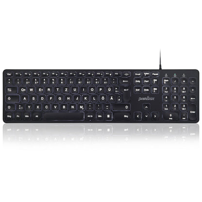 PERIBOARD-331 - Wired Backlit Scissor Keyboard with Large Print Letters - Perixx Europe