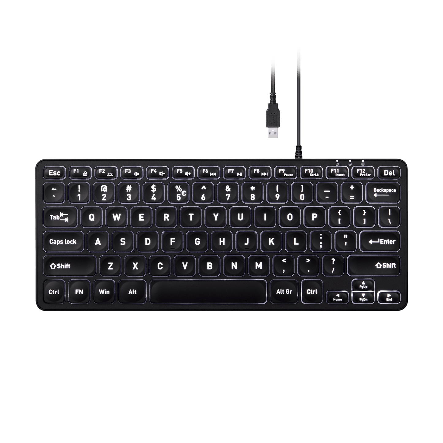 PERIBOARD-332 - Wired Mini Backlit Scissor Keyboard 70% - Perixx Europe