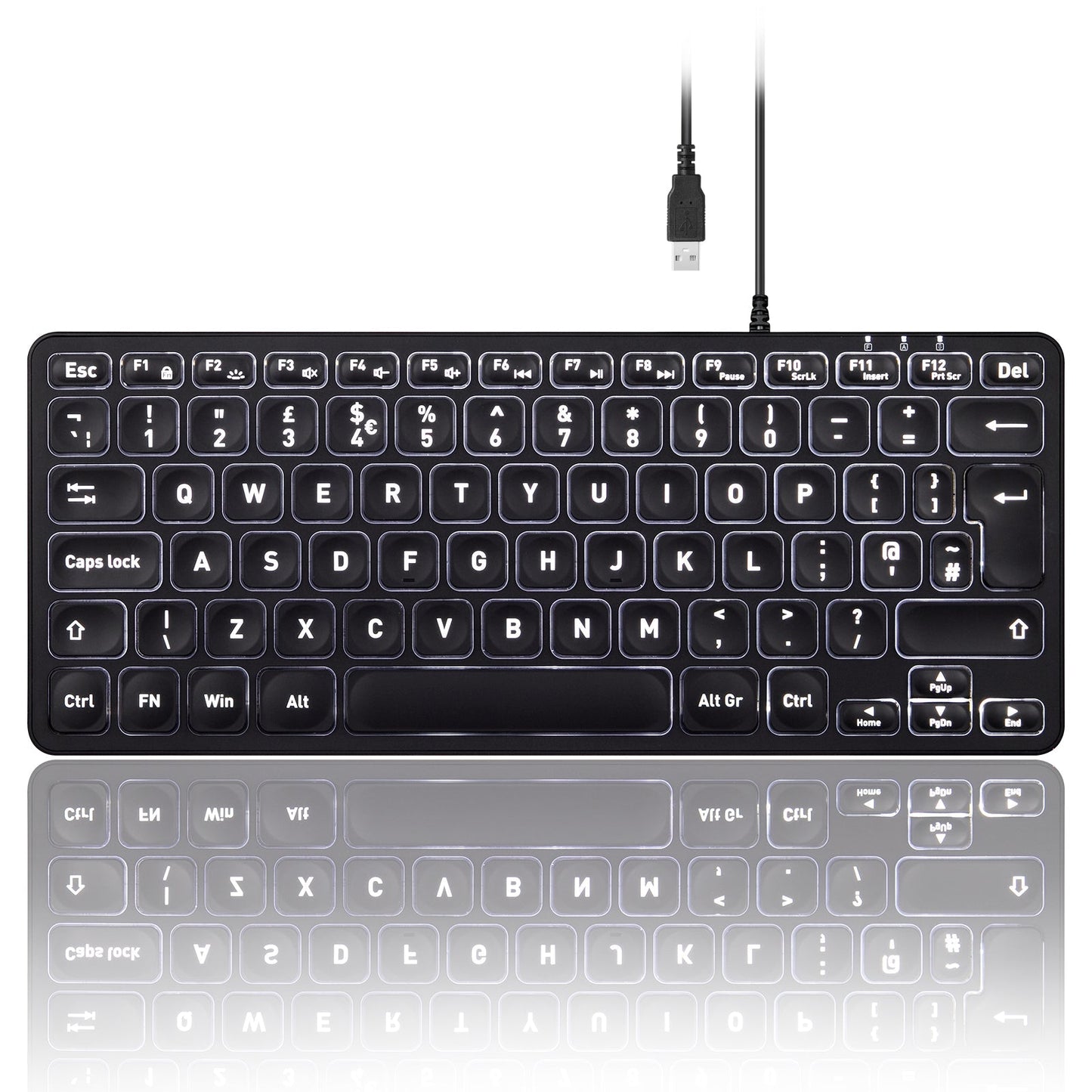 PERIBOARD-332 - Wired Mini Backlit Scissor Keyboard 70% - Perixx Europe