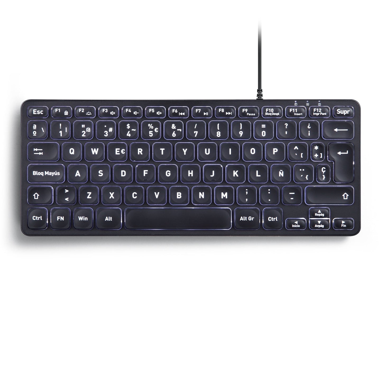 PERIBOARD - 332 Wired Mini Scissor Keyboard with Backlighting - Perixx Europe