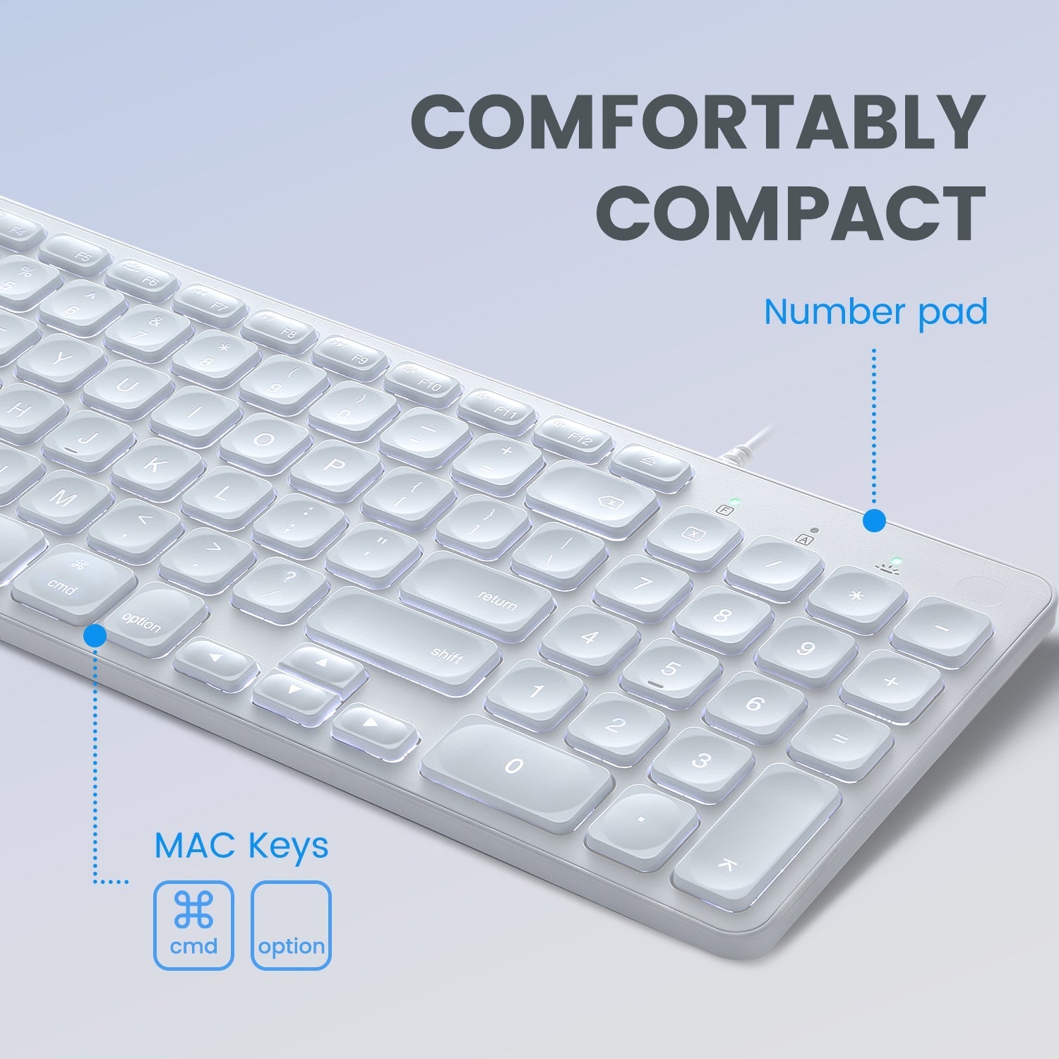 PERIBOARD-333M - Wired Compact Backlit Scissor Keyboard for Mac - Perixx Europe