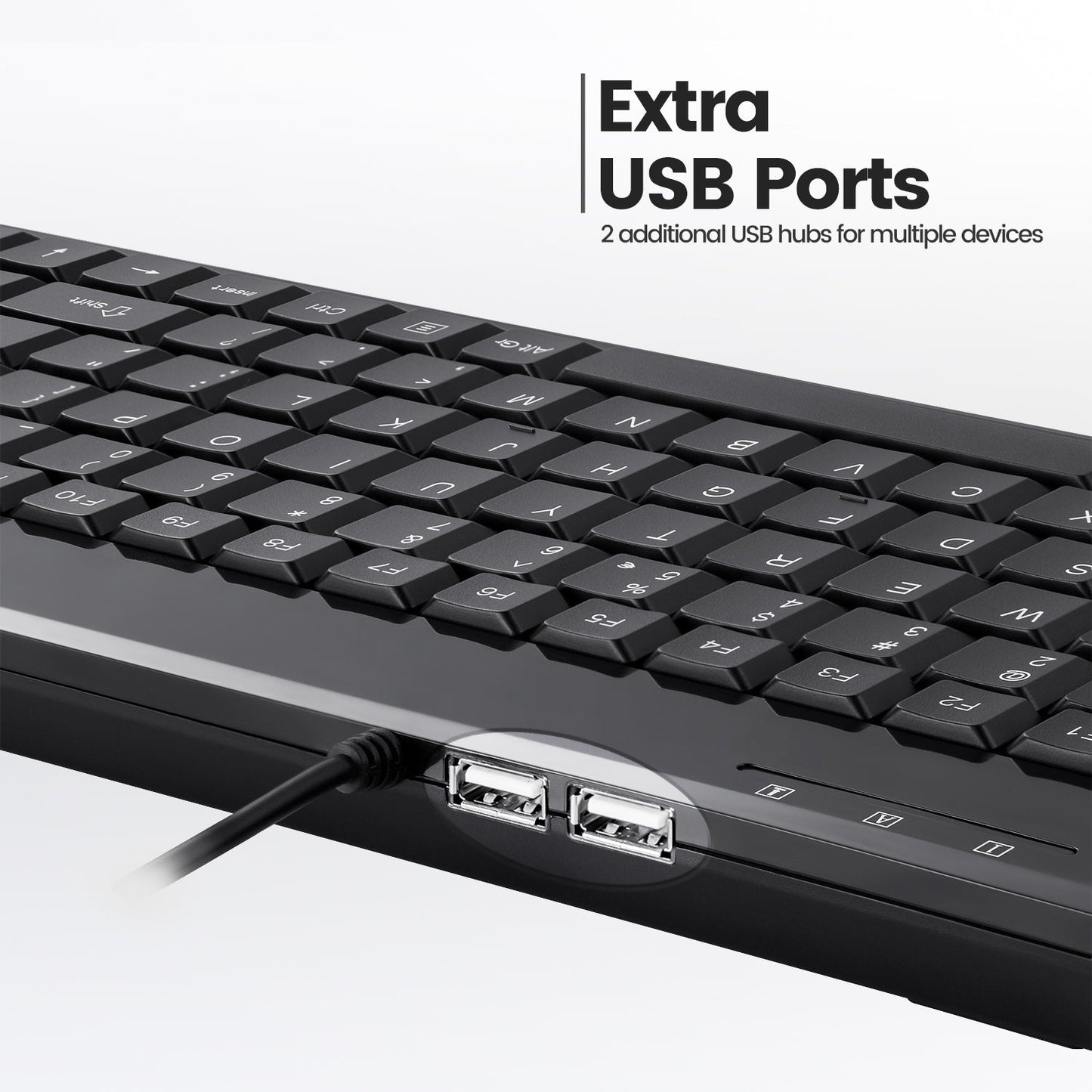 PERIBOARD-409 H - Wired Mini 75% Keyboard Extra USB Ports - Perixx Europe