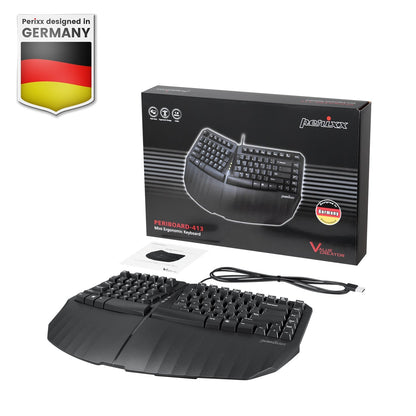 PERIBOARD-413 B - Wired Compact 75% Ergonomic Keyboard - Perixx Europe