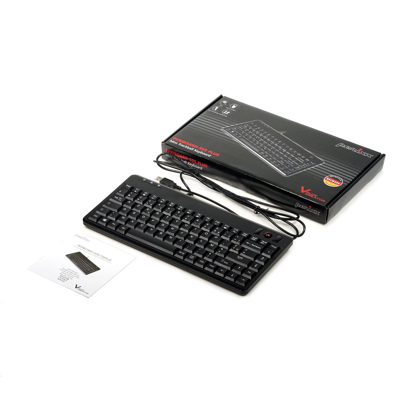 PERIBOARD - 505 H PLUS Wired Mini Trackball Keyboard - Perixx Europe