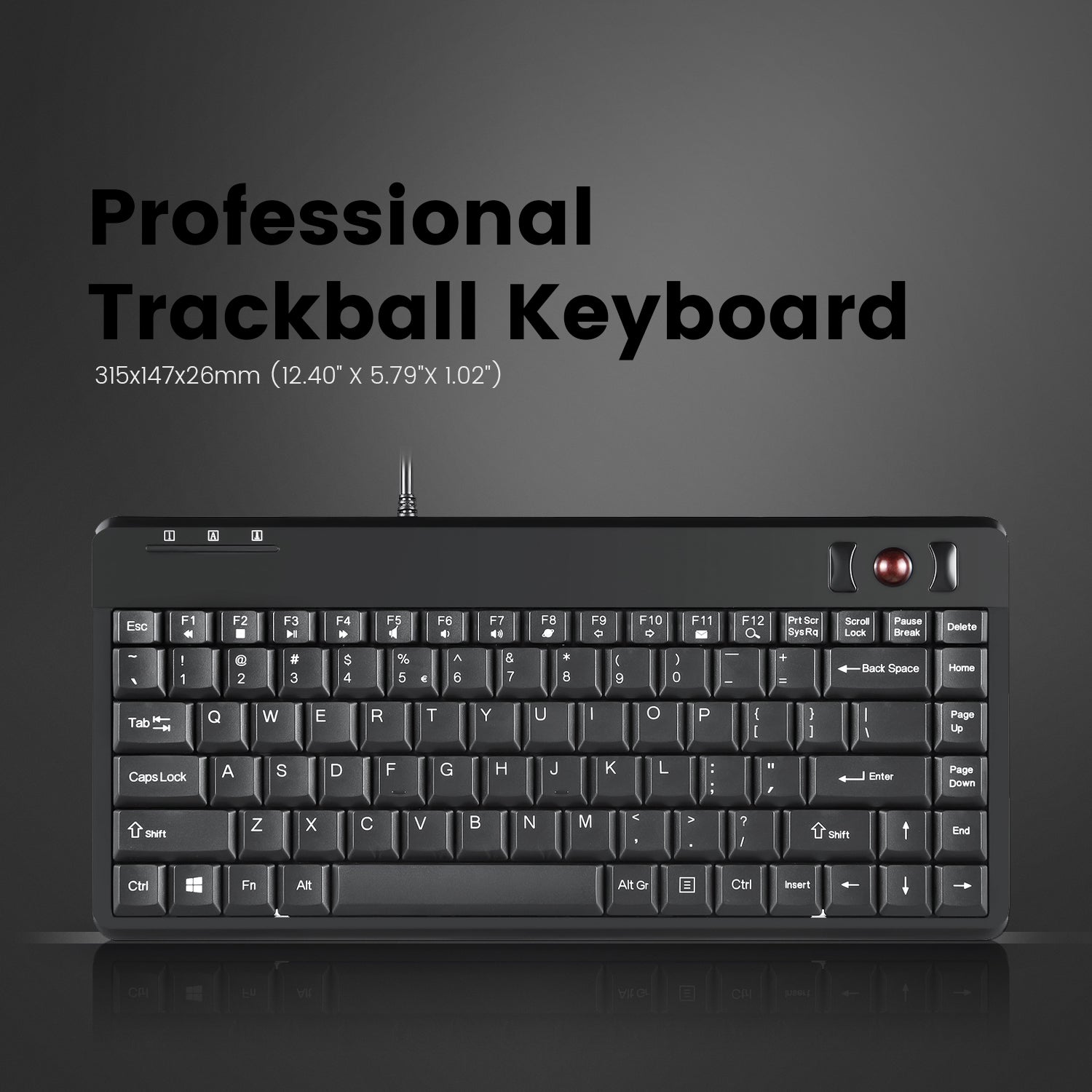 PERIBOARD-505 H PLUS - Wired Mini Trackball Keyboard 75% - Perixx Europe