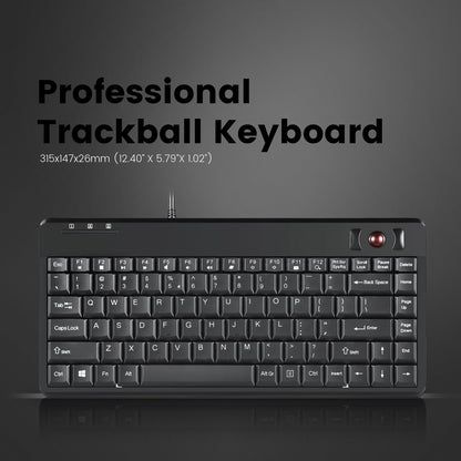 PERIBOARD-505 H PLUS - Wired Mini Trackball Keyboard 75% - Perixx Europe