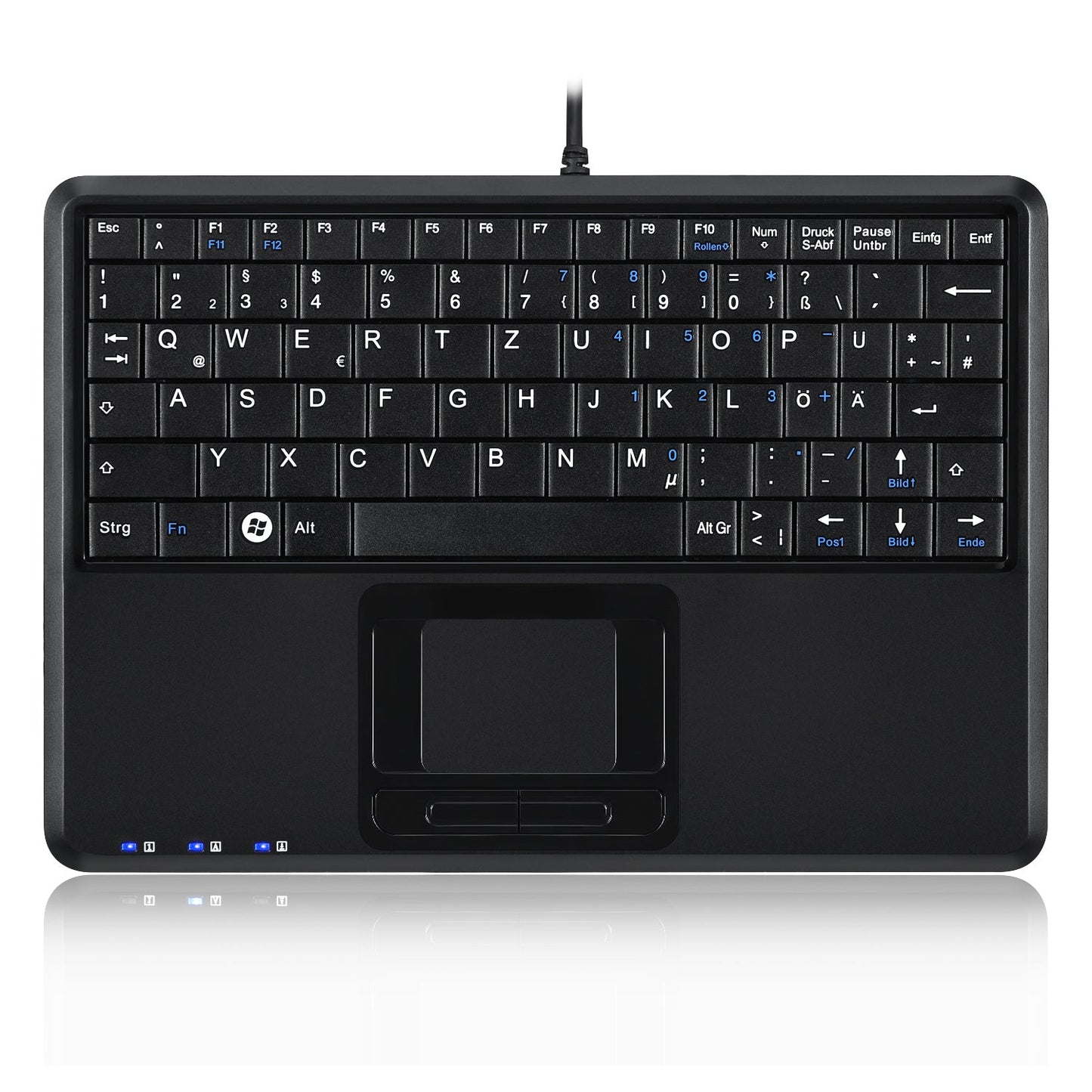 PERIBOARD-510 H PLUS - Wired Super-Mini 75% Touchpad Keyboard Scissor Keys Extra USB Ports - Perixx Europe