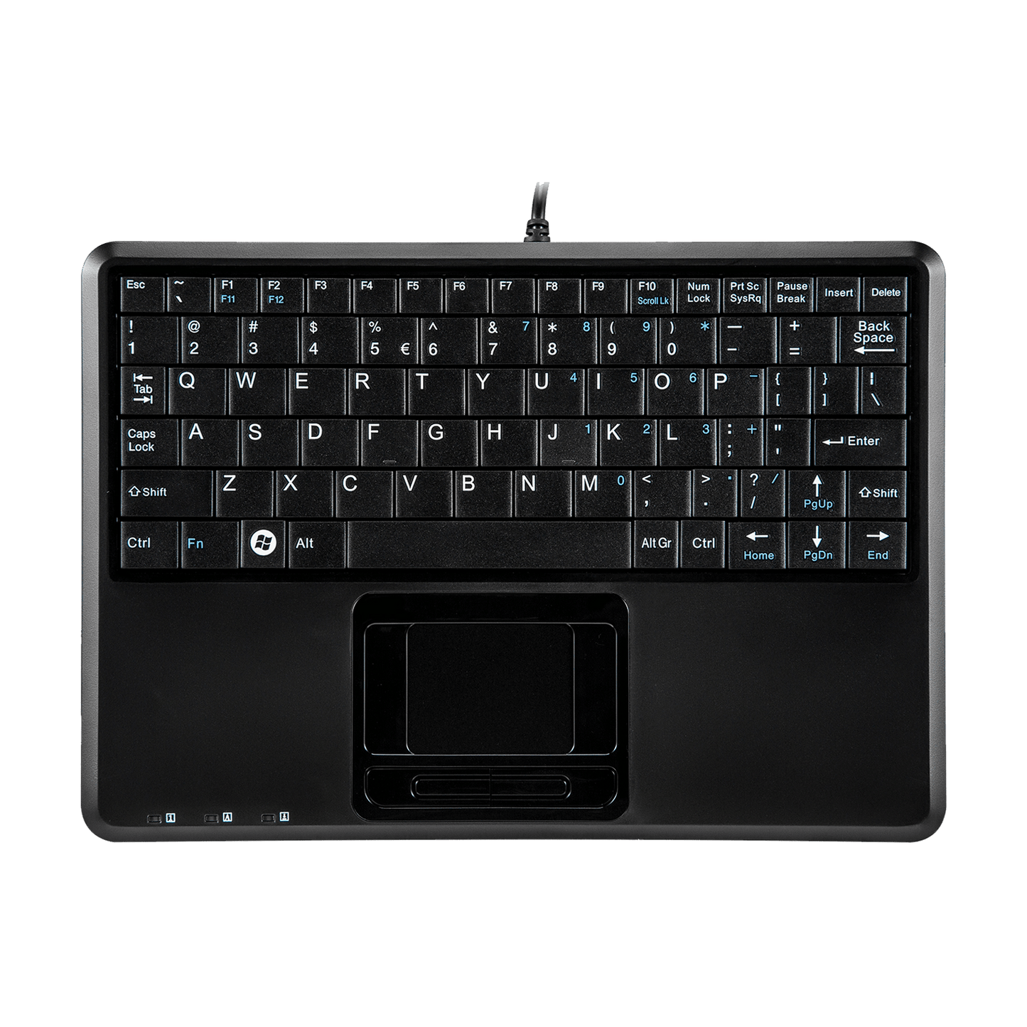 PERIBOARD-510 H PLUS - Wired Super-Mini 75% Touchpad Keyboard Scissor Keys Extra USB Ports - Perixx Europe