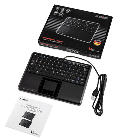 PERIBOARD-510 H PLUS - Wired Super-Mini 75% Touchpad Keyboard Scissor Keys Extra USB Ports - Perixx Europe