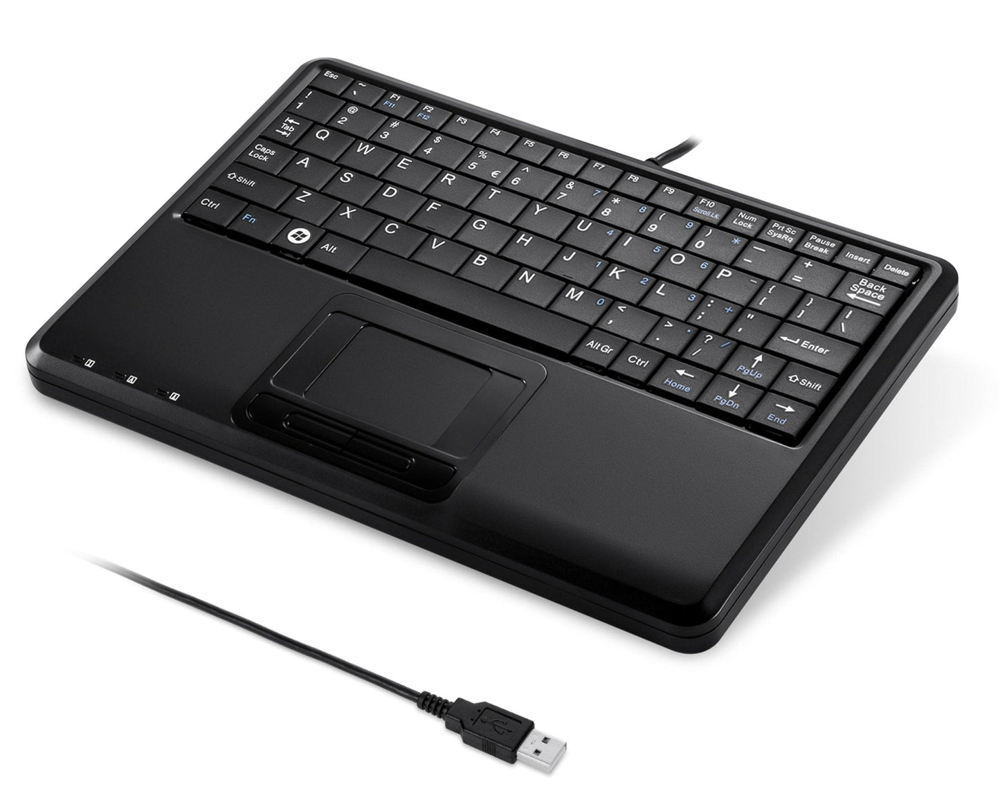 PERIBOARD-510 H PLUS - Wired Super-Mini 75% Touchpad Keyboard Scissor Keys Extra USB Ports - Perixx Europe