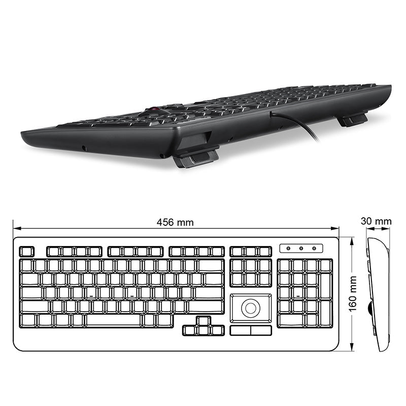 PERIBOARD-513 - Wired Touchpad Keyboard 100% - Perixx Europe