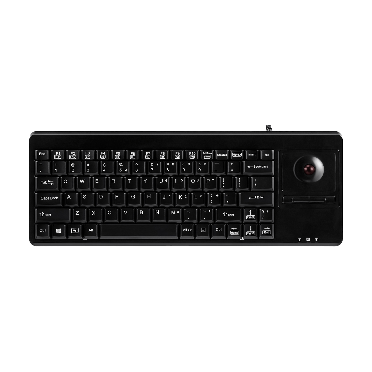 PERIBOARD-514 H PLUS - Wired Mini Trackball Keyboard 75% Extra USB Ports - Perixx Europe